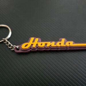 Alternative view of Old School - “Honda” Keychain Cursive Vintage style (Flexible)
